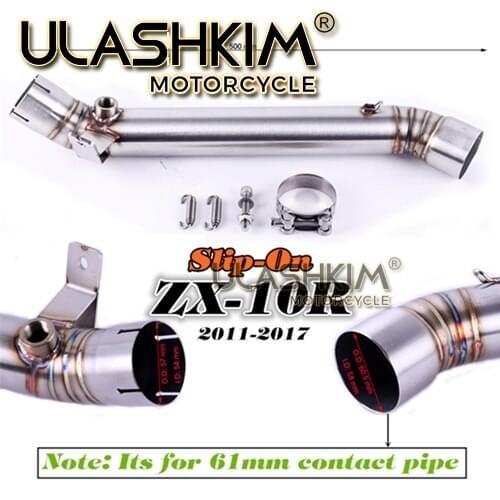 ZX 6R ZX6R ZX10R motorcycle exhaust MUFFLER contact middle pipe slip on For KAWASAKI ZX-10R 2008~2016 ZX-6R 2009~2014