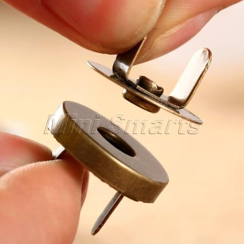 10 Sets Bag Purse Clasps Sewing Buttons Magnetic Metal Snaps Fasteners Handbag Craft Sewing Leather Coat Buttons 14mm/18mm