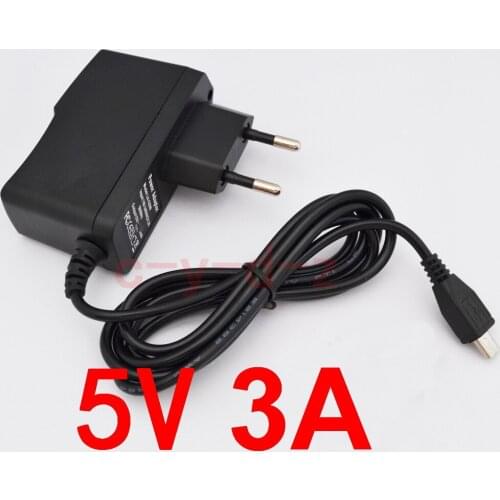 100PCS AC 100V-240V High quality DC 5V 3A 3000mA Micro USB Charger for Tablet PC Power Adapter Supply EU plug