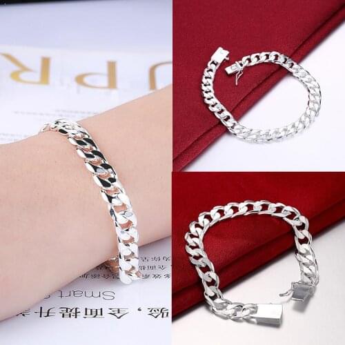 20*1cm Punk Style Stainless Steel Silver Color Bracelet Bracelet Waist Fashion Link Accessories Man Chains Jewelry Mens Cub L5C1