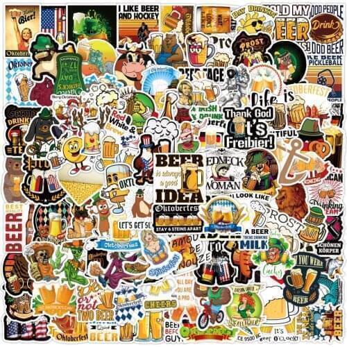 50/100PCS Funny Character Hemp Leaf Cool Beer Stickers Aesthetic Laptop Phone Water Bottle Waterproof Graffiti Sticker Packs Toy