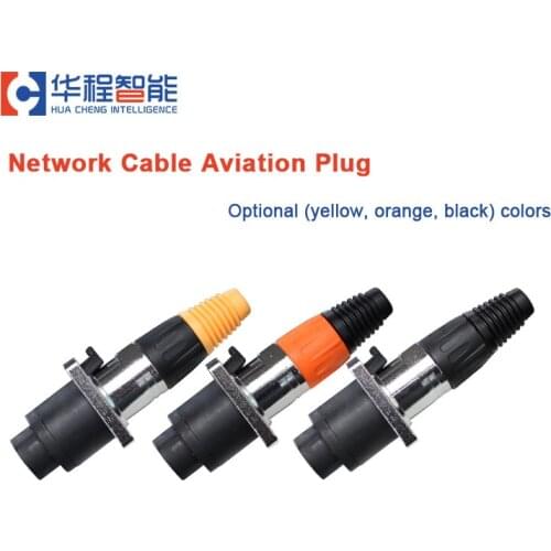 Led Aviation Plug RJ45 Connector Indoor 180 Degree Angle IP65 Waterproof Aviation Plug Socket Securing The Ethernet Connection