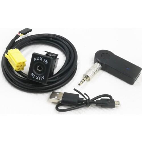 Biurlink AUX USB 5V/12V Voltage Wireless Bluetooth Adapter Car Radio Aux Input Cable Adaptor for Fiat Grande Punto Alfa 159