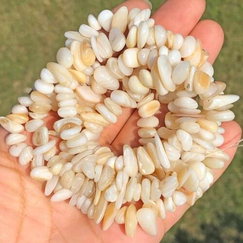 5-8mm Irregular Freeform Beige Shell Chip Bead Freshwater Mother Pearl Beads For Necklace Bracelet Jewelry Making DIY Accessries