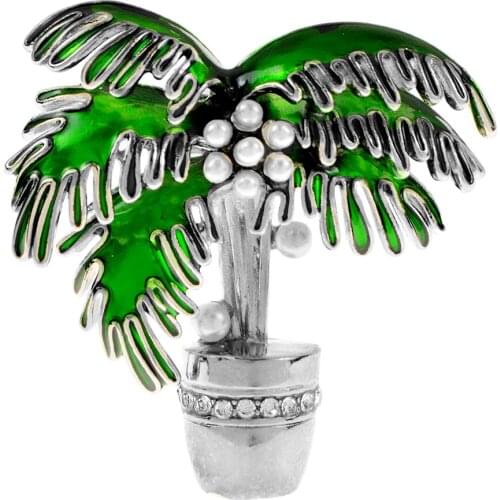 CINDY XIANG Enamel Coconut Tree Brooch Cute Fashion Plant Pin Women And Men Unisex Jewelry Fashion Accessories Gift
