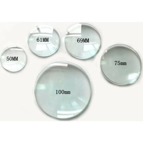 Optical Glass Condenser Convex Magnifying Glass Lens DIY 2X 3X Magnifier Lenses Diameter 50mm 61mm 69mm 75mm 100mm