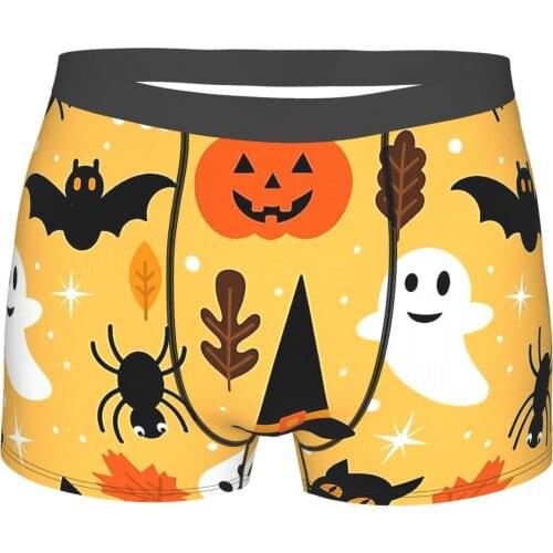 Halloween Trick-or-treating Cats Halloween Underpants Homme Panties Male Underwear Comfortable Shorts Boxer Briefs