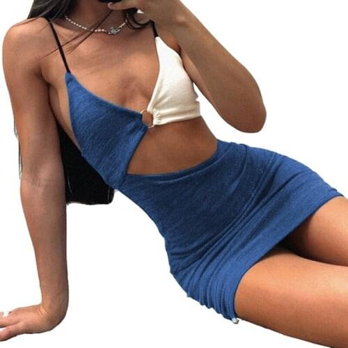Patchwork Beachwear Women Sexy Bikinis Summer Club Party Swimwear Female Bodycon Robe Holiday Vestidos Backless Outfit Bikini