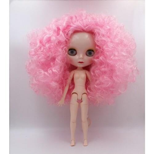 Blygirl,Blyth doll,Peach pink burst curls, nude dolls, 1/6 body, 19 joint body, can be worn for her clothes and makeup