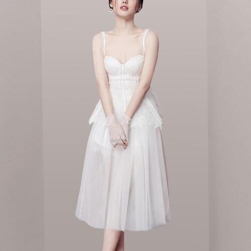 WTIANYUW Fashion Sexy Ball Gown Women Dress Summer Runway Mesh Patchwork Lace Ruffles Party Dress Chic Halter Strapless Dress