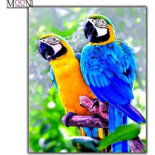 Diy Full Diamond Embroidery Colored Parrot Cross Stitch Painting 5D Square Accessories Decor Of Rhinestones Mosaic Sticker Bird