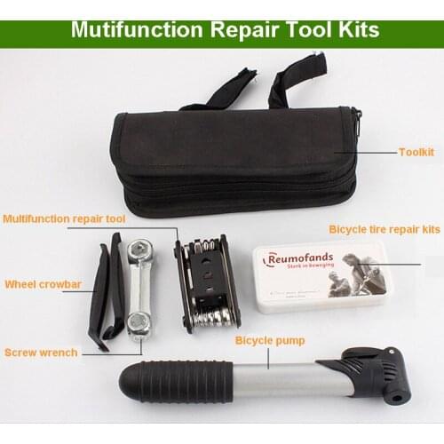 Multifunction Bicycle Repair Tools Kit Set Mini Pump Type Repair Kit Screwdriver Wrench Mountain Bike Cycling Tool Set