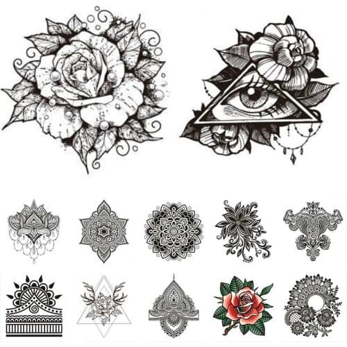 CD friendly waterproof Henna flower Indian styles hand back tattoo stickers 80cm National dance show body tattoo stickers 500pcs