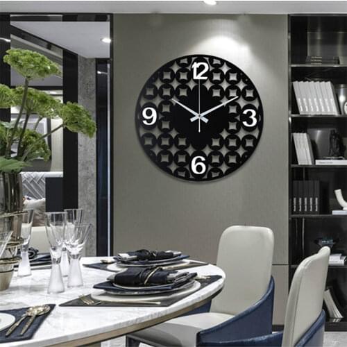 Creativity Black Silence Wall Clocks Nordic Round Modern Simple Decorative Wall Clocks Abstract Horloge Fashion Decor EK50bgz