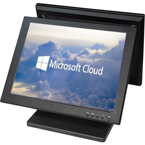 Desktop 15'' dual monitor computer resistive touch monitor for pos products for lottery shop monitor