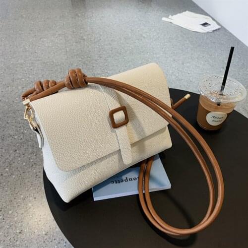2021 new style female bag solid color leather female bag fashion small square bag brown female bag mobile phone bag wallet