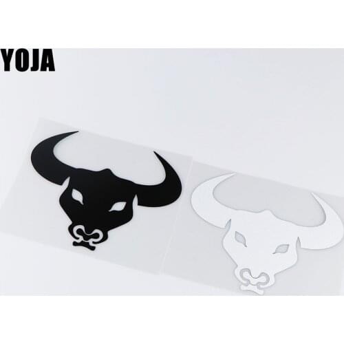 YOJA 15.3X12.4CM Personalized Bull Head Tail Decoration Decal Funny Cartoon Car Sticker ZT4-0147