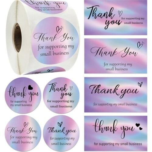 50pcs Thank You Greeting Cards for supporting My Small Business 500pcs 1.5'Sticker Labels for Small Owners