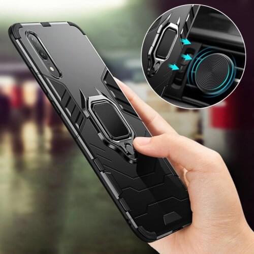 Finger Ring Holder Silicone Cover Phone Case For Huawei Nova 4 5 5i Pro Y5 Y6 Y7 Y9 Prime 2019 Y9 2018 P Smart Plus 2019 Coque