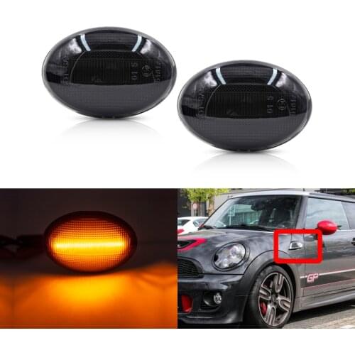 2PCs Smoked Led Front Side Marker Lights Turn Signal Lamps For Mini Cooper MK2 R56 R57 LCI Clubman R55 Coupe R58 Roadster R59