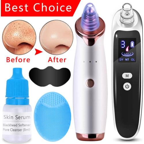 Blackhead Remover Vacuum Extractor Pore Nose Mask Skin Serum Suction Cleanser Brush Facial Acne Black Head Removal Massager Tool