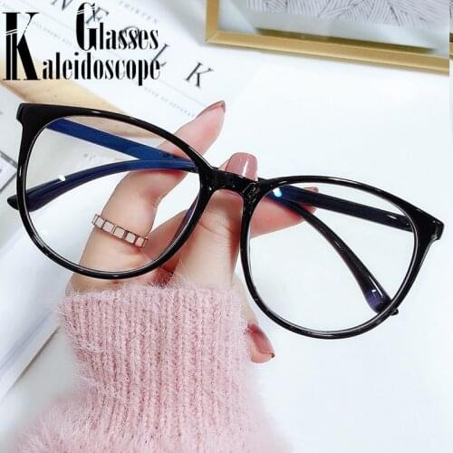 Vintage Anti Blue Light Glasses Frame Women Men Round Glasses Frames Brand Designer Computer Eyewear Optical Spectacles Black