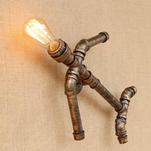 Loft vintage retro lamps water pipe light human model bar cafe restaurant industry wind pub culb aisle corridor living room bra