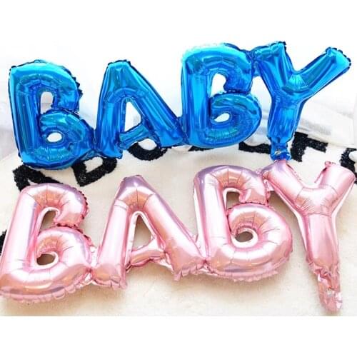 Baby Shower Balloons Blue Pink Boy Girl Foil Ballons Kids Gender Reveal First 1st Birthday Party Kids Party Decorations Supplies