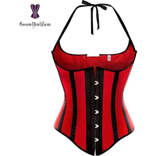 High Quality Halter Neck Corset Waist Cincher Body Shaper Slimming Appliques Waist Trainer Underbust Corset