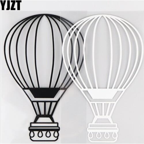 YJZT 10×15.7CM Hot Air Balloon Car Sticker Beautiful Vinyl Decal Body Decoration Black / Silver 10A-0491