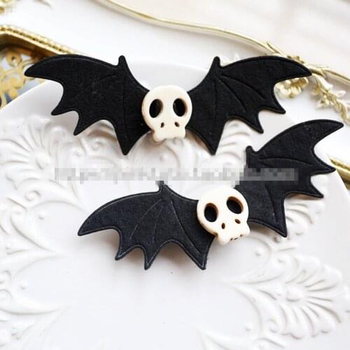 Gothic Lolita Halloween Seris Skull Bat Blavk Wings Hairpin Handwork Side clip Cosplay Girl Hair Accessories Hair Clip Headdress