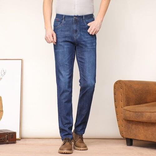 2019 New Fashion Business Stretch Casual Mens Jeans Skinny Jeans Men Straight Mens Denim Jeans Male Stretch Trouser Pants,18A08