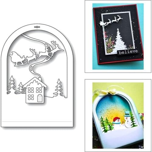 2020 New Christmas Tree Background Metal Cutting Dies For DIY Cut Paper Craft Making Tag and House Decoration Card Scrapbooking