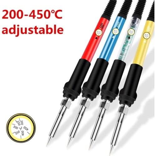 2021 Soldering Iron 60W Adjustable Temperature Electric Solder Iron Rework Station Mini Handle Heat Pencil Welding Repair Tools
