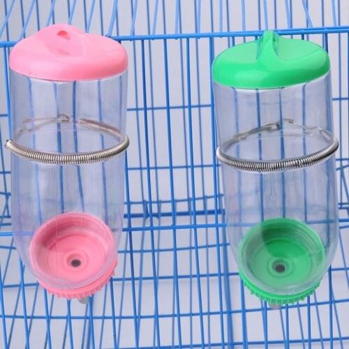 4 Colors Cute 250ml 500ml Plastic Stainless Steel Guinea Pig Squirrel Rabbit Hamster Water Drinking Feeder Cage Hanging Bottle