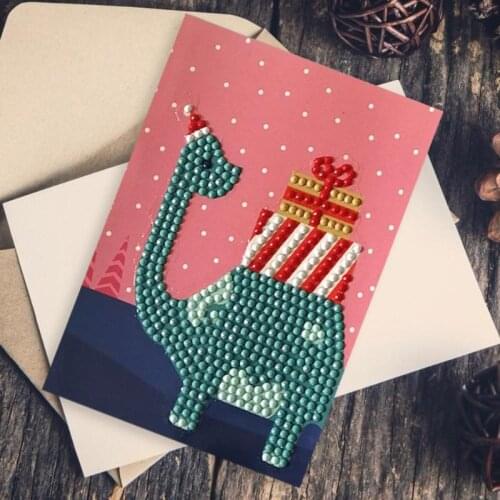 4pcs Special Shaped Diamond Painting Cartoon Christmas Birthday Card Kids Gift DIY Crafts Gifts Party Decorative Accessories