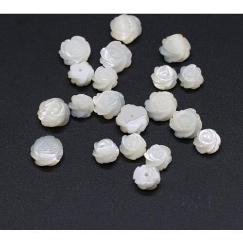 5pcs White Shell Flower Beads Accessories Fashion Natural Freshwater Shell Loose Beads for Jewerly Accessories Making Wholesale