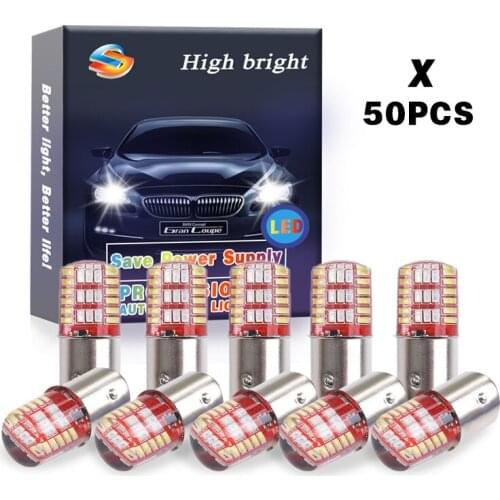 50pcs BAY15D P21/5W 1157 Double Color Red White Blue Strobe LED 3014 42 LED Flash Light Brake Blink Light Lamp Bulb Auto Brake