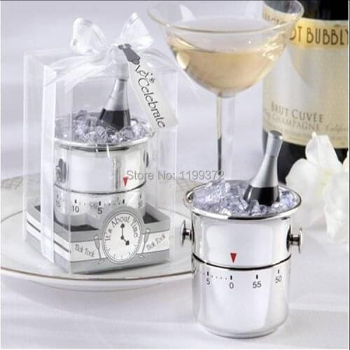 50pcs Mini Champagne Ice Bucket Kitchen Timer Timers Wedding Party BOMBONIERE WEDDING GIFT Favors