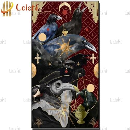 5d diamond painting Christian cross and crow diy full square drill round diamond mosaic view DIY rhinestone painting home art