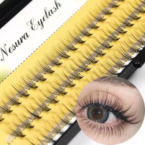 6mm-14mm Grafting False Eyelashes Natural Long Soft Thick Handmade Eyelash Extension Planting Grafted False Eyelashes 60 Pcs