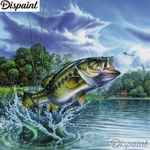 Dispaint 5D Diamond Embroidery Needlework Kit "Animal fish scenery"Diy Diamond Painting Cross Stitch Home Decoration Gift A27103
