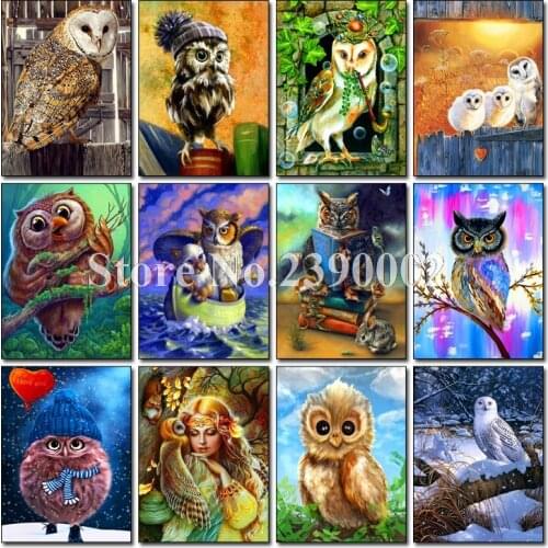 Animal Full Diamond Embroidery Owl Diy Diamond Painting Still Life Cross Stitch 3D,Diamond Mosaic,Needlework,Crafts,Decor,Gift