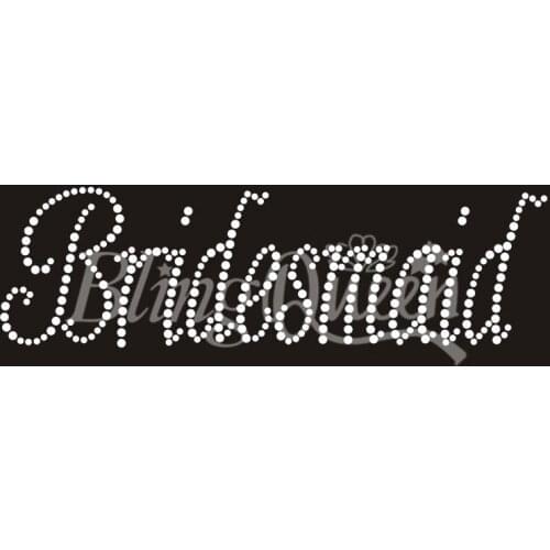 BlingQueen 25PCS/LOT Bridesmaid Hot Fix Rhinestone Transfers Designs