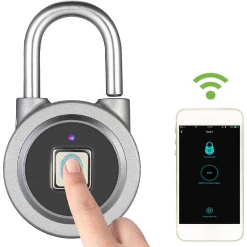 BT Fingerprint Smart Keyless Lock Waterproof APP / Fingerprint Unlock Anti-Theft Padlock Door Lock for Android iOS System