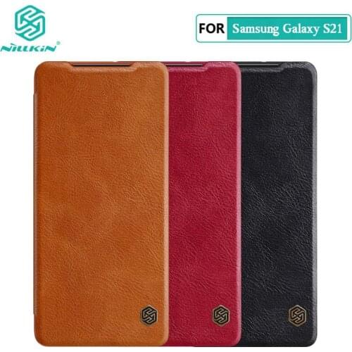 Case for Samsung Galaxy S21+ Plus 5G Nillkin Qin Series PU Leather Flip Cover For Samsung Galaxy S21 Ultra Case