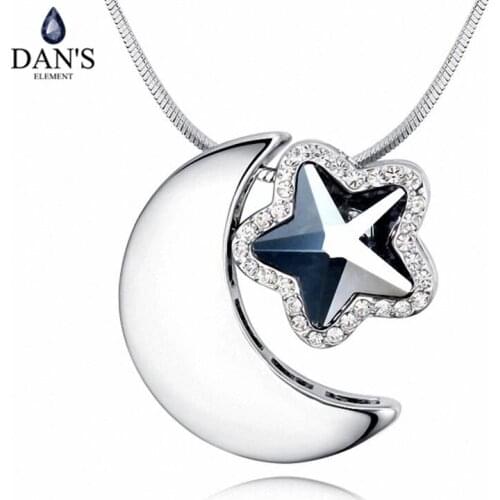 DANS Element Brand Colors Real Austrian Crystals Fashion Water Drop Tassel Pendant Necklace for Women Valentine Gift 122863