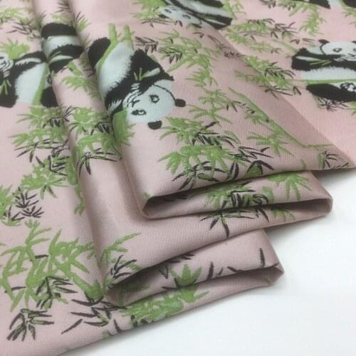 Designer sewing panda jacquard fabric cheongsam cotton jacket autumn winter high-end dress Hanfu coat brocade fashion fabric