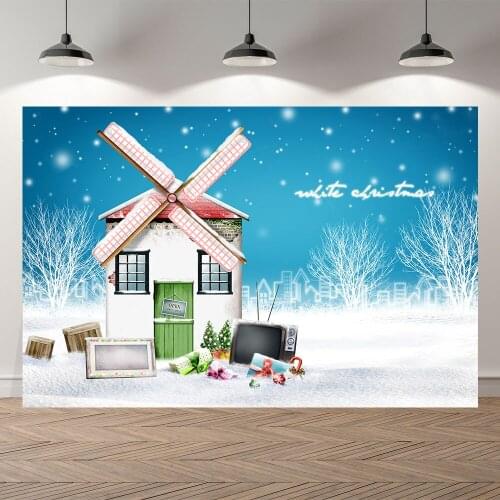 Seekpro Photography Background merry chiristmas happy new year party cartoon snow santa claus Backdrop Photo Photocall