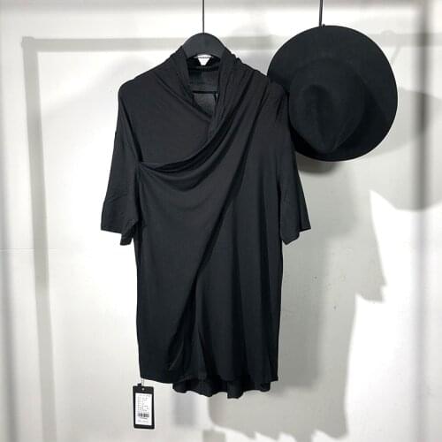 Owen seak Men T Shirt Mens Clothing Hip Hop Tops Tees High Street Summer Japanese Male Solid OverSized Streetwear Black T Shirt